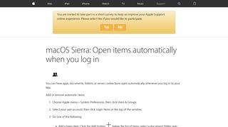 macOS Sierra: Open items automatically when you log in