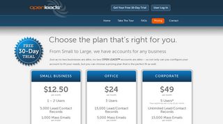 Open Leads Pricing - flexible and designed to fit your budget Open ...