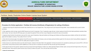 Fertilizer A2 License - AGRI_DEALER_LICENSE - Karnataka