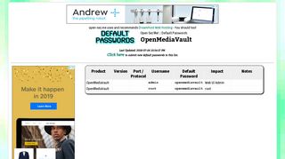 OpenMediaVault default passwords :: Open Sez Me!