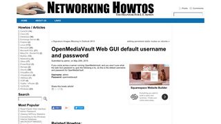 OpenMediaVault Web GUI default username and password ...