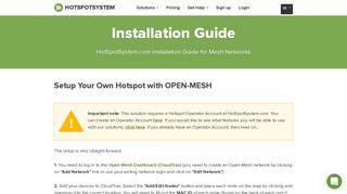 Open-Mesh Hotspot Setup - HotspotSystem