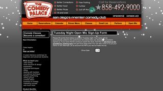 The Comedy Palace - Tuesday Night Open Mic Sign-Up Form
