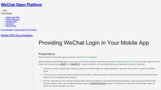 Providing WeChat Login in Your Mobile App | WeChat Open Platform