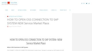 HOW TO OPEN OSS CONNECTION TO SAP SYSTEM-NEW Service ...