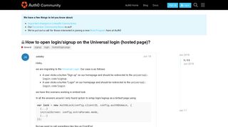How to open login/signup on the Universal login (hosted page ...