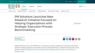 PM Solutions Launches New Research Initiative Focused on ...