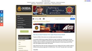 Open Road Drivers Plan®, Trucking Benefits and Services - ooida