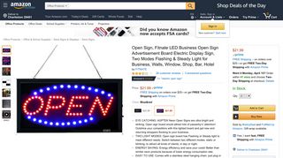 Amazon.com : Open Sign, Fitnate LED Business Open Sign ...