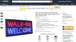 Amazon.com : Walk-ins Welcome Sign, Super Bright LED Open Sign ...