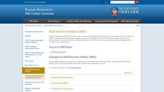 Staff Services Online (SSO) | Human Resources HR Online Systems