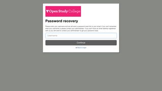 Open Study College - Forgot password