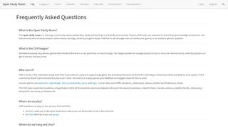 Frequently Asked Questions - Open Study Room