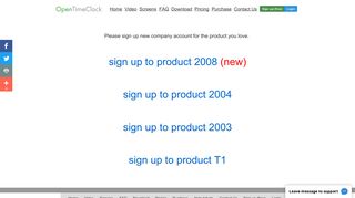 SignUp - OpenTimeClock.com - Web based Free online time clock ...