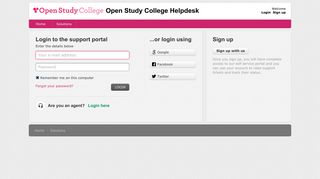 Login - Open Study College Helpdesk