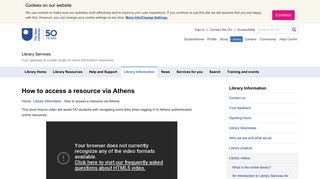 How to access a resource via Athens - The Open University