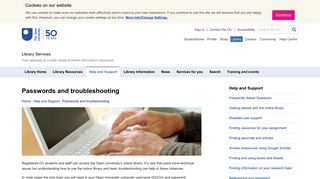 Passwords and troubleshooting | Library Services | Open University