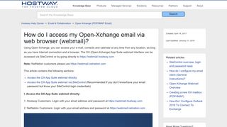 How do I access my Open-Xchange email via web browser (webmail ...