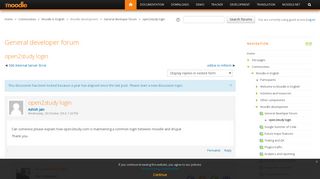 Moodle in English: open2study login - Moodle.org