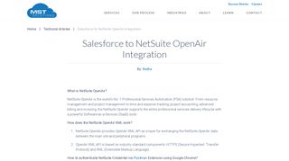 Salesforce to NetSuite OpenAir Integration - MST Solutions