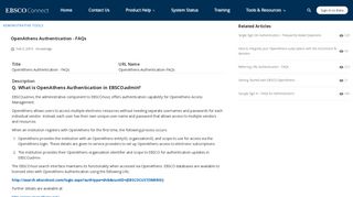 OpenAthens Authentication - FAQs - Help - Ebsco