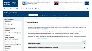 OpenAthens | Administration and support services | Imperial College ...
