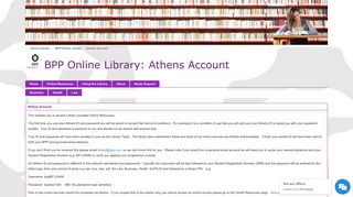 Athens Account - BPP Online Library - LibGuides at BPP University