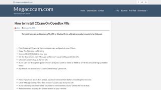 How to Install CCcam On OpenBox V8s - Megacccam.com