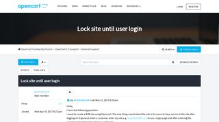 Lock site until user login - OpenCart Community - OpenCart Forum