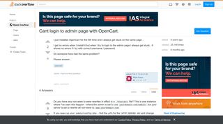 Cant login to admin page with OpenCart. - Stack Overflow
