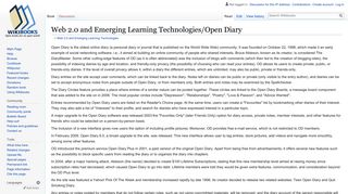 Web 2.0 and Emerging Learning Technologies/Open Diary - Wikibooks