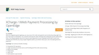 XCharge / XWeb Payment Processing by OpenEdge – Rock Gym Pro ...
