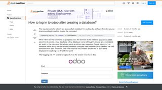 How to log in to odoo after creating a database? - Stack Overflow