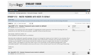 OpenERP v7.0 - Master Password auto resets to default - Synology Forum