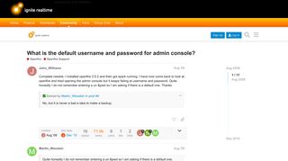 What is the default username and password for admin console ...