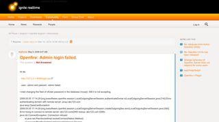 Openfire: Admin login failed. | Ignite Realtime