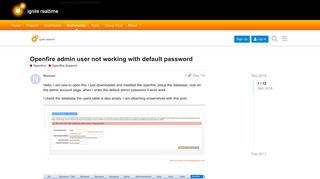 Openfire admin user not working with default password - Openfire ...