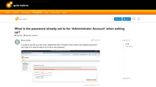 What is the password already set to for 'Administrator Account' when ...