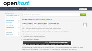 Welcome to the Openhost Control Panel - Powered by Kayako Help ...