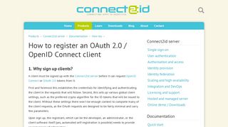 How to register an OAuth 2.0 / OpenID Connect client | Connect2id