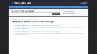 I already have a Bitshares account. Where can I login? : OpenLedger ...