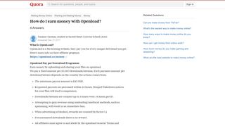 How to earn money with Openload - Quora