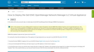 How to Deploy the Dell EMC OpenManage Network Manager 6.2 ...