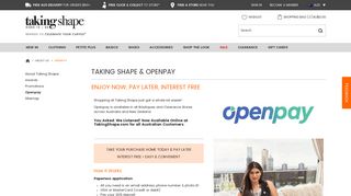 Taking Shape & OpenPay - Enjoy Now, Pay Later, Interest Free