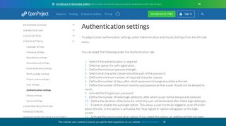 Authentication Settings - OpenProject User Guide