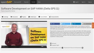 Software Development on SAP HANA (Delta SPS 11) | openSAP