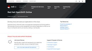 Red Hat OpenShift Online - Red Hat Customer Portal