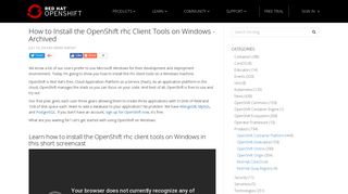 How to Install the OpenShift rhc Client Tools on Windows – Red Hat ...