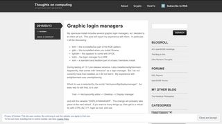Graphic login managers | Thoughts on computing