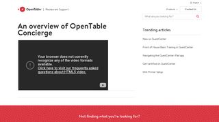 An overview of OpenTable Concierge